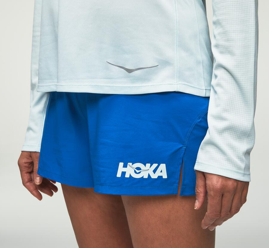 Hoka One One Womens Tops - Performance Long Sleeve - Blue - RFNH96230